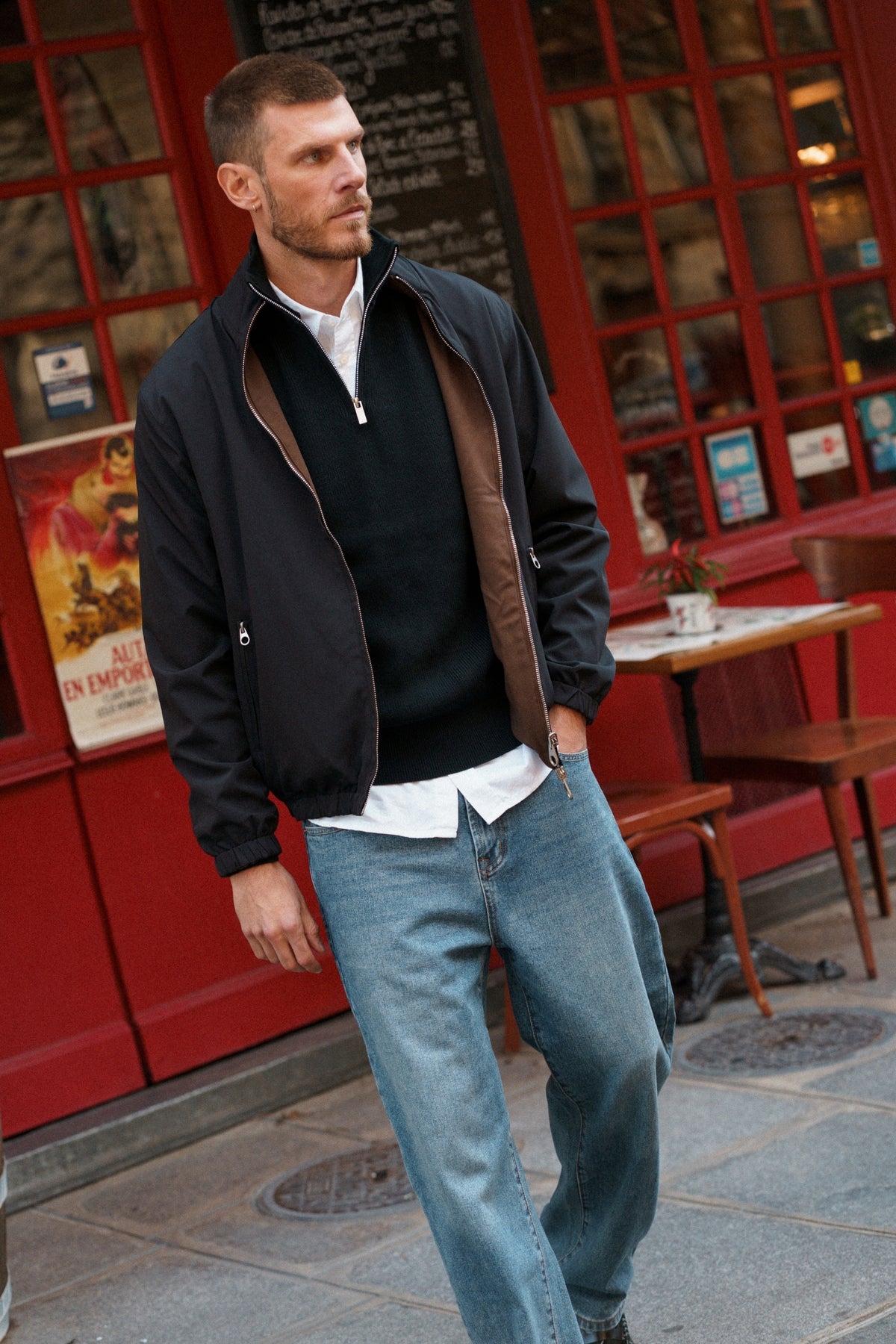 Blouson Clément réversible - marron / noir