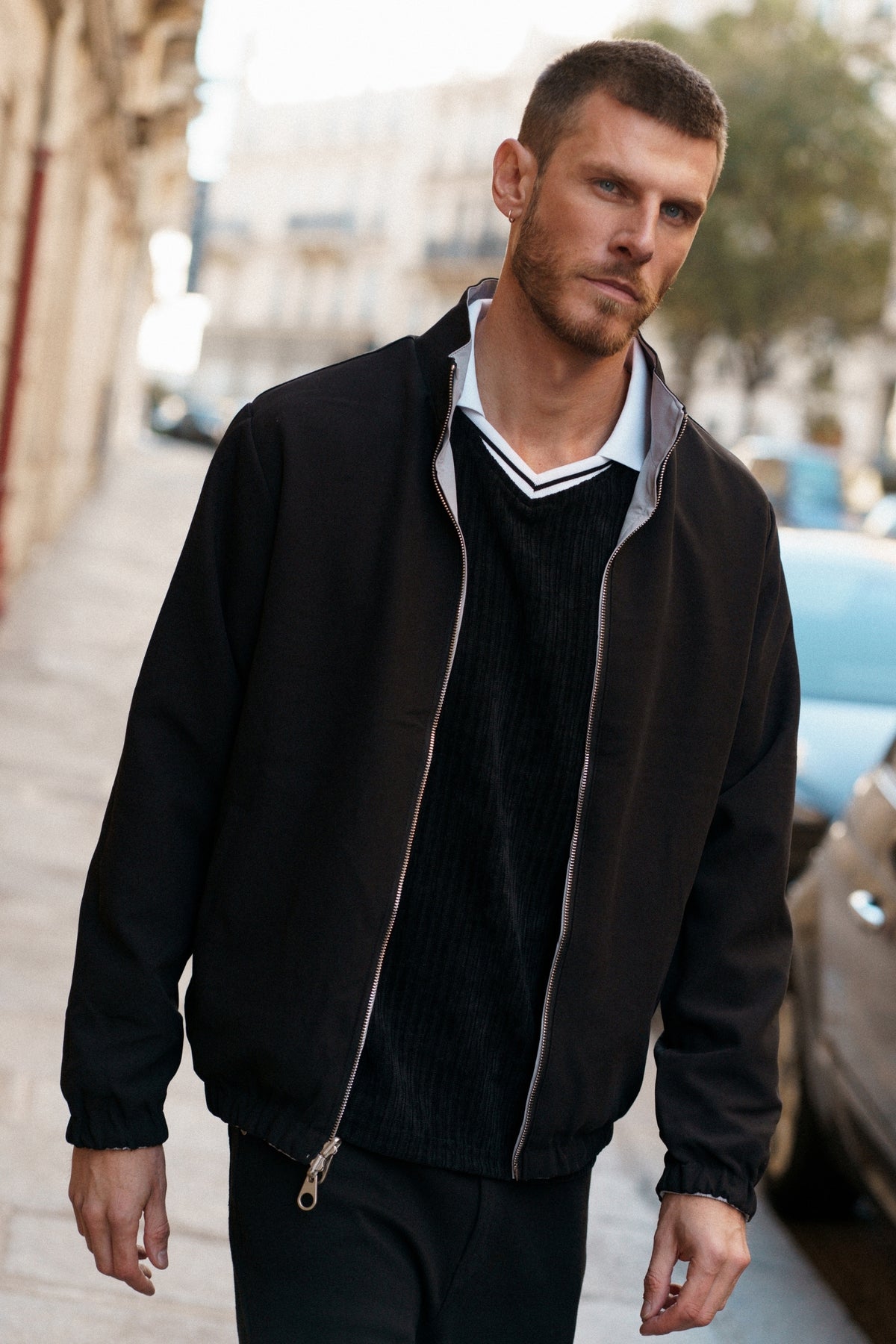 Blouson Clément réversible - noir / gris clair-thumbmail-4