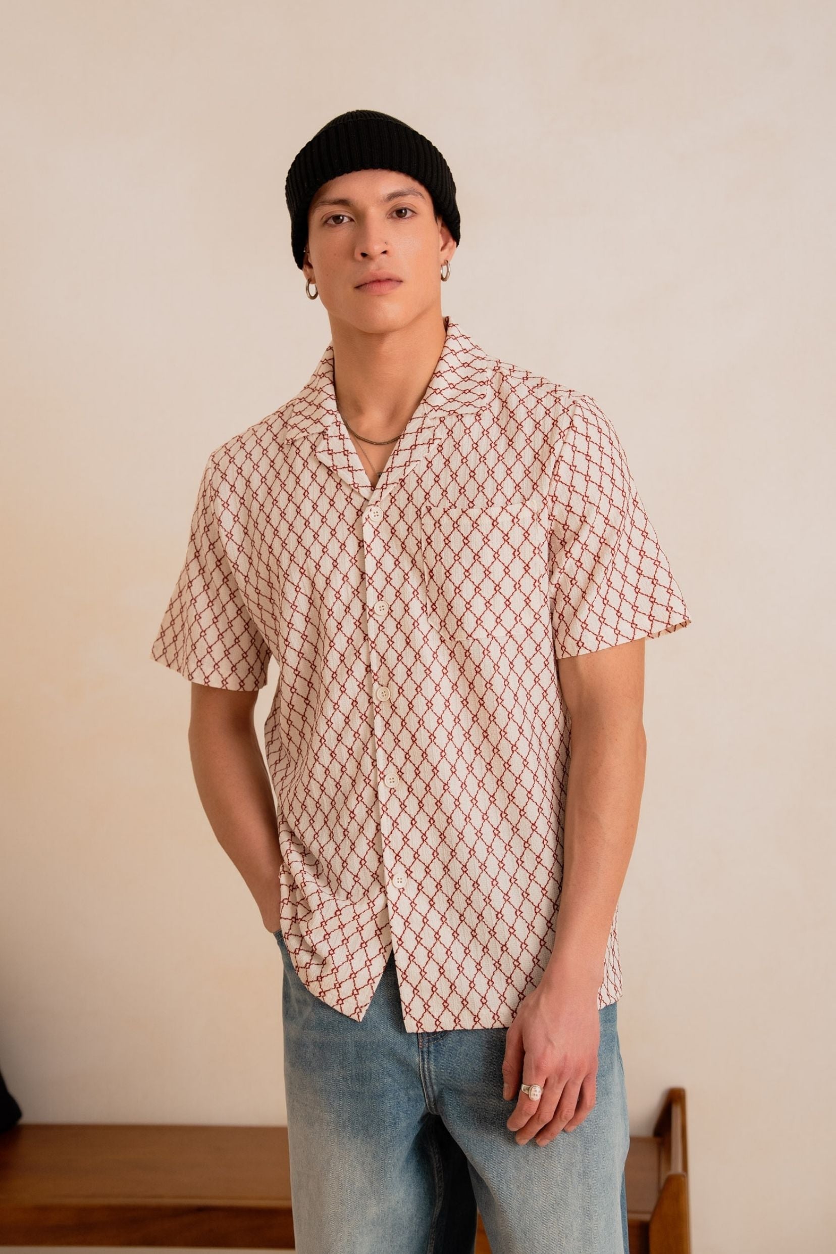 Chemise Java - blanc rouge