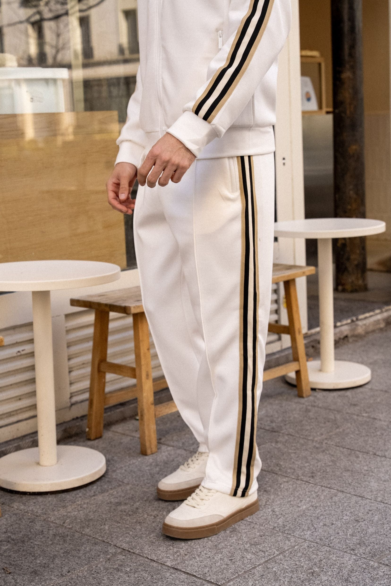 Ensemble jogging manches longues Riad - blanc Zayne Paris-thumbmail-3