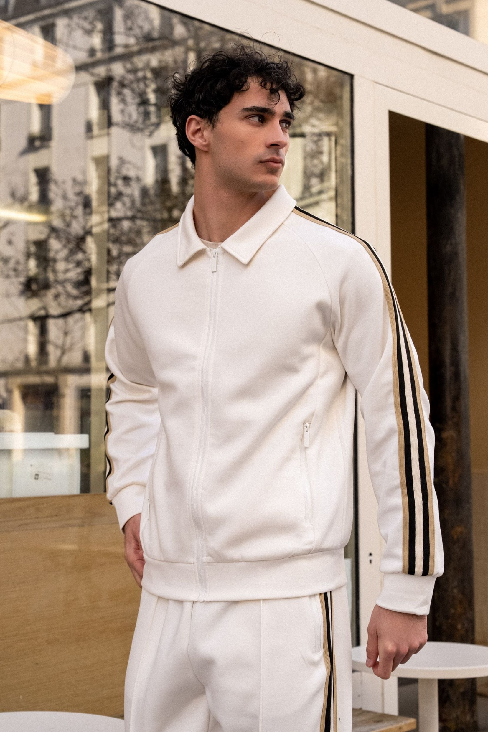 Ensemble jogging manches longues Riad - blanc Zayne Paris-thumbmail-4