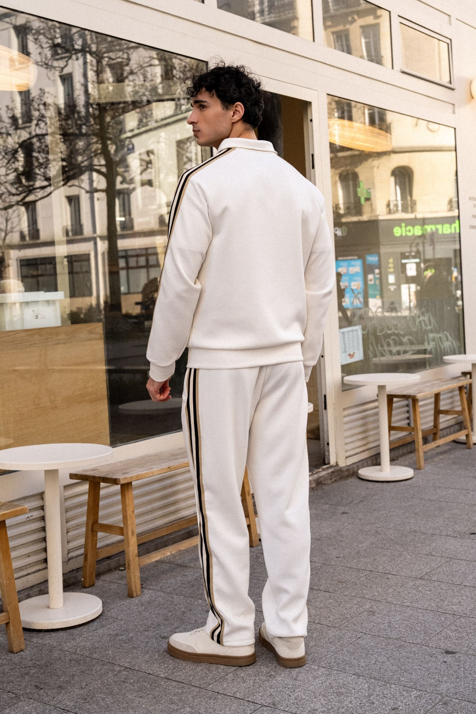 Ensemble jogging manches longues Riad - blanc Zayne Paris-thumbmail-5