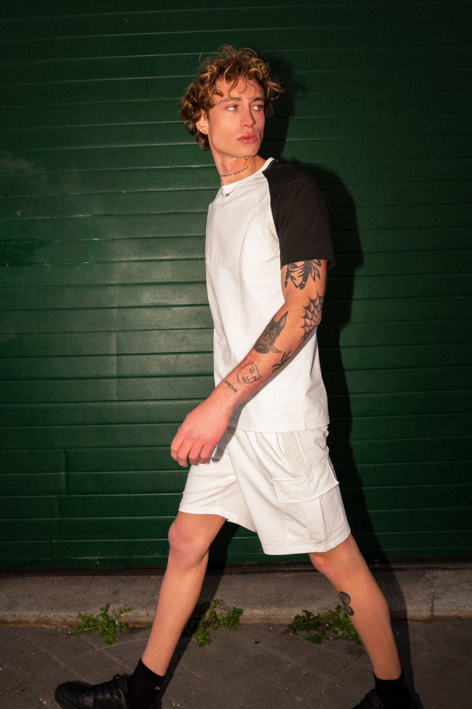 Ensemble tshirt short Majorelle - blanc