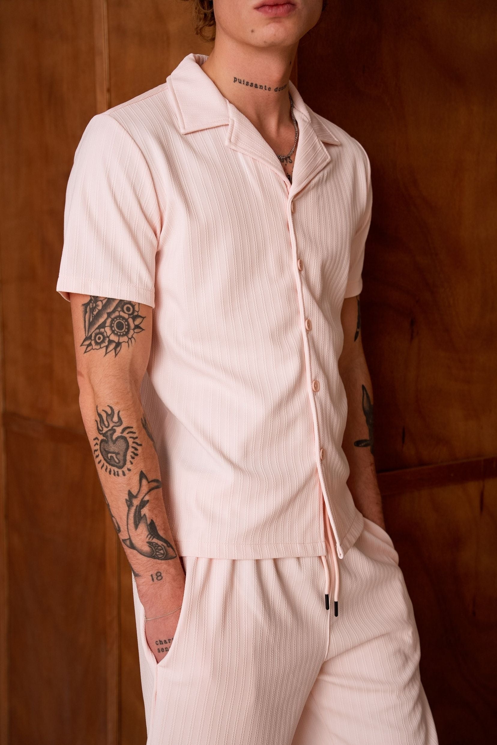 Ensemble chemise / short Breath - Rose pâle