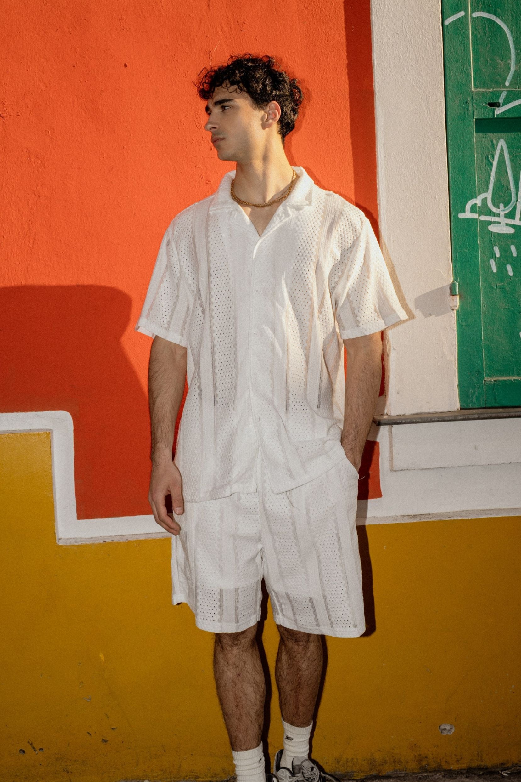 Ensemble chemise/short tétouan- blanc