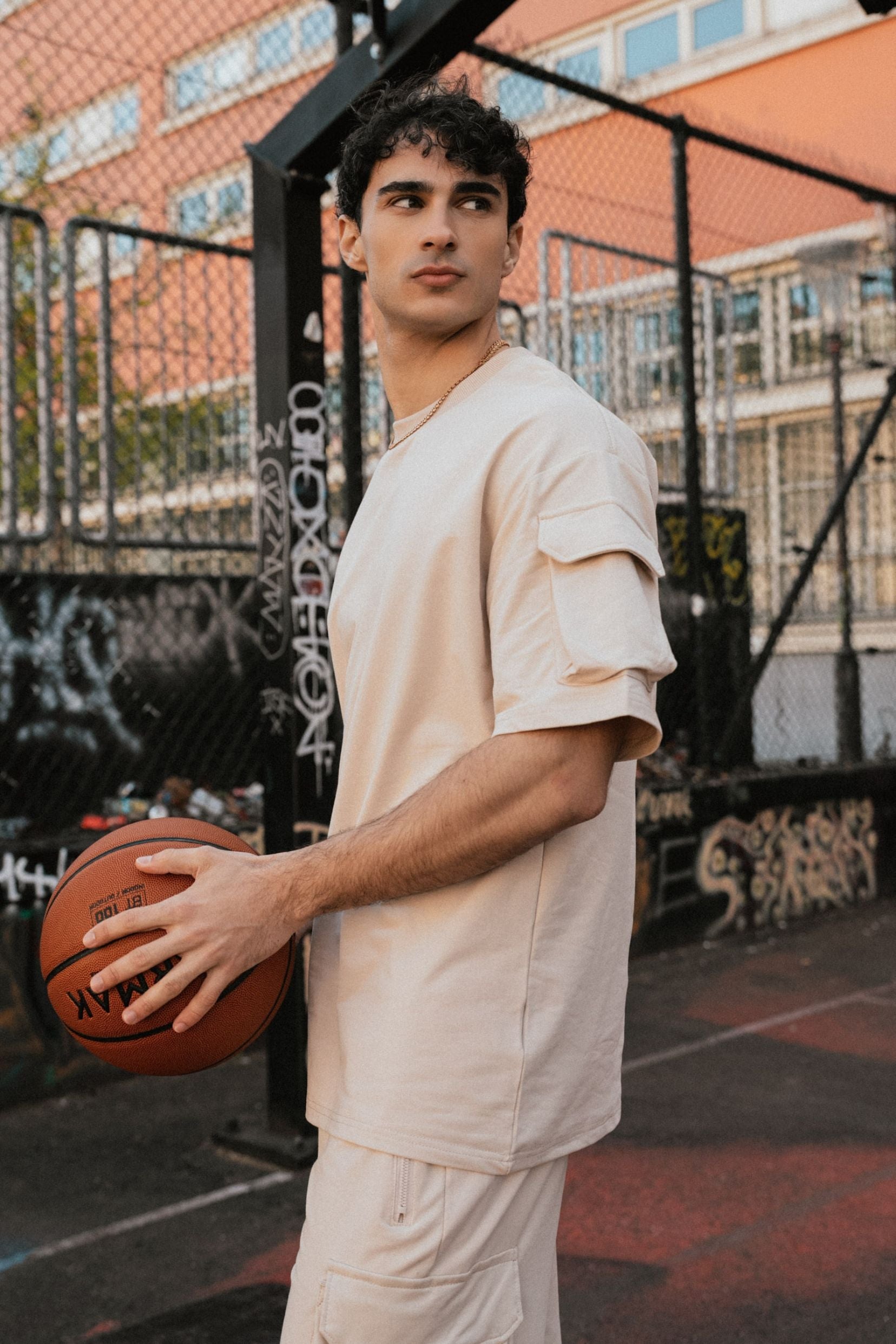 Taghazout T-shirt/shorts set - beige-thumbmail-3
