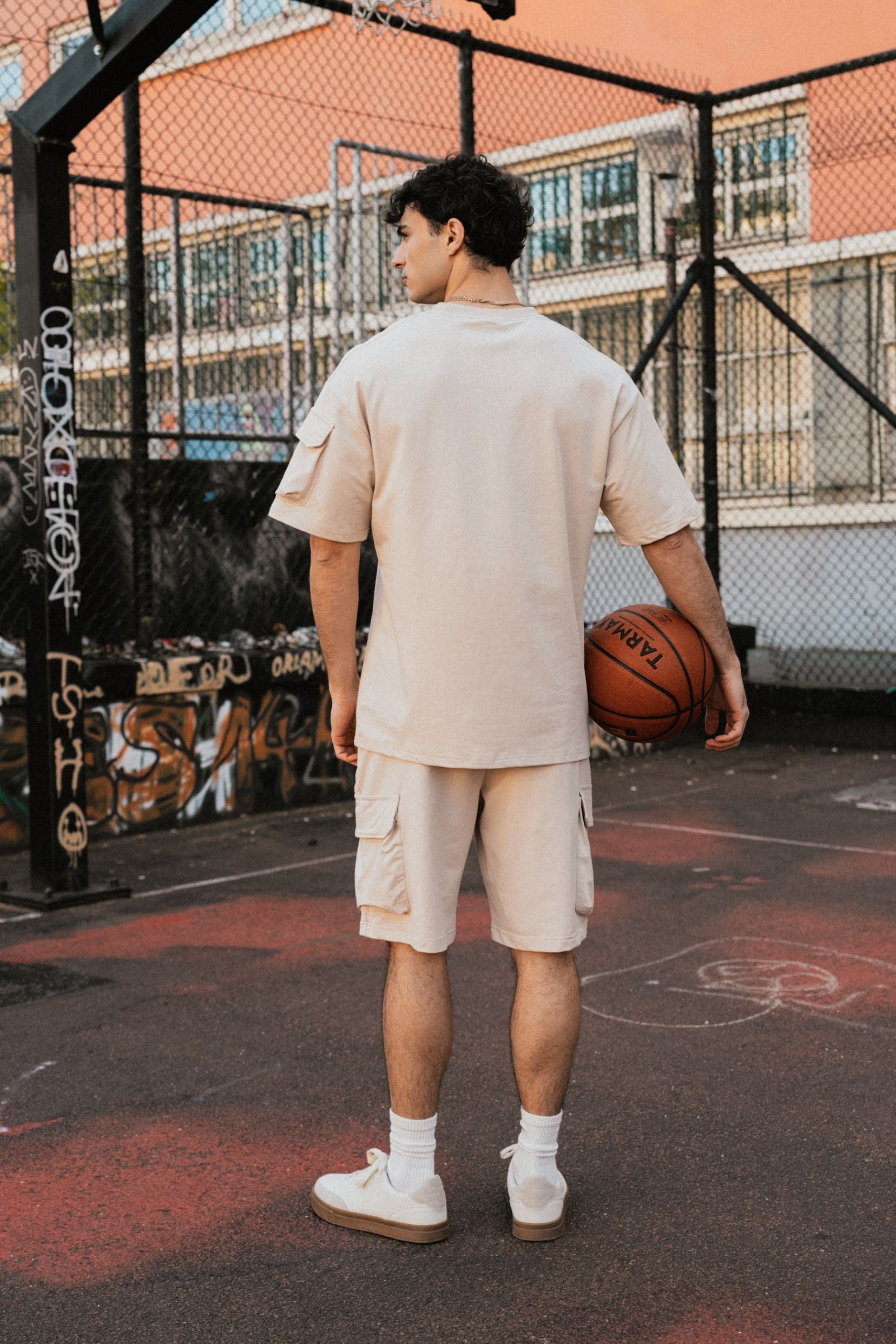 Taghazout T-shirt/shorts set - beige-thumbmail-4