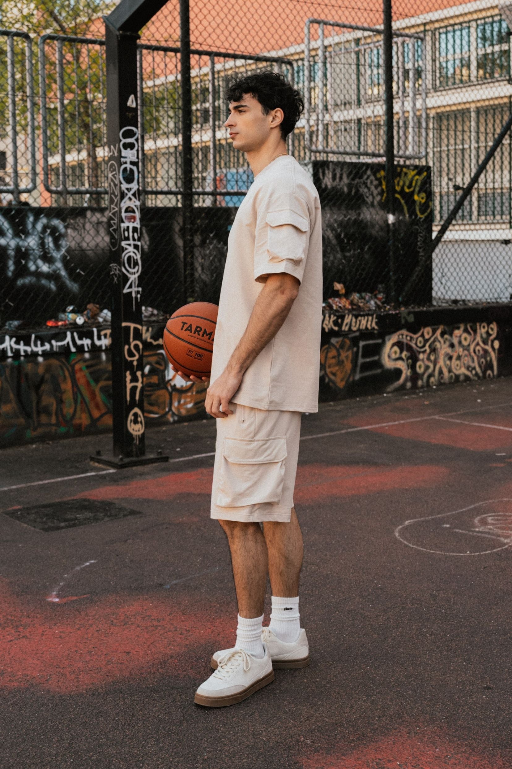 Taghazout T-shirt/shorts set - beige-thumbmail-5