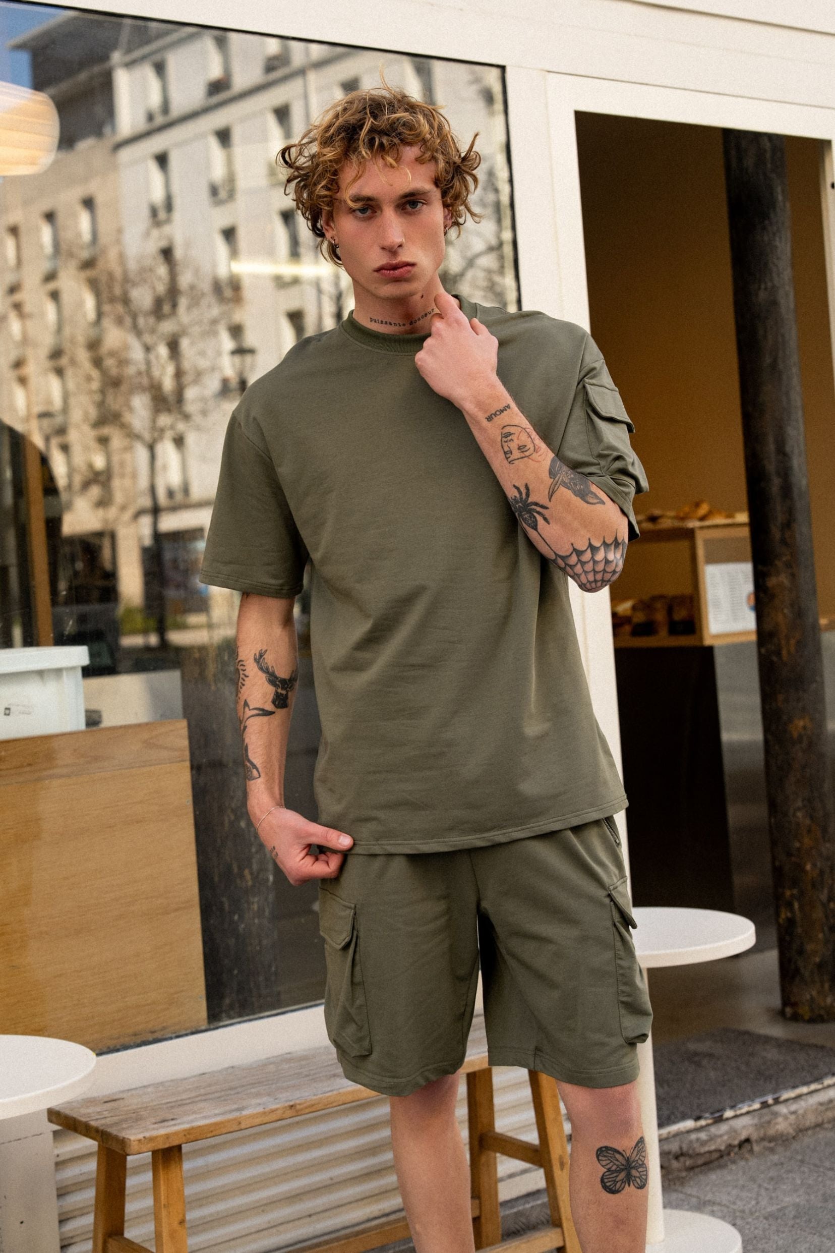 Ensemble tee shirt/short taghazout- kaki