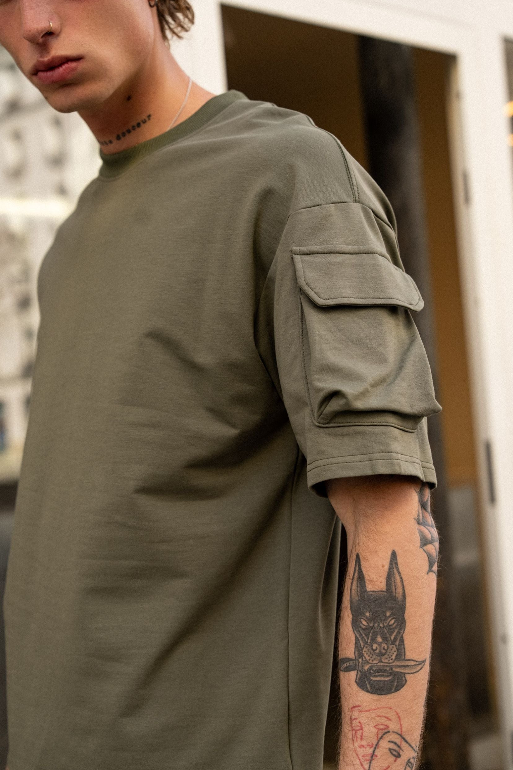Taghazout T-shirt and shorts set - Khaki-thumbmail-3