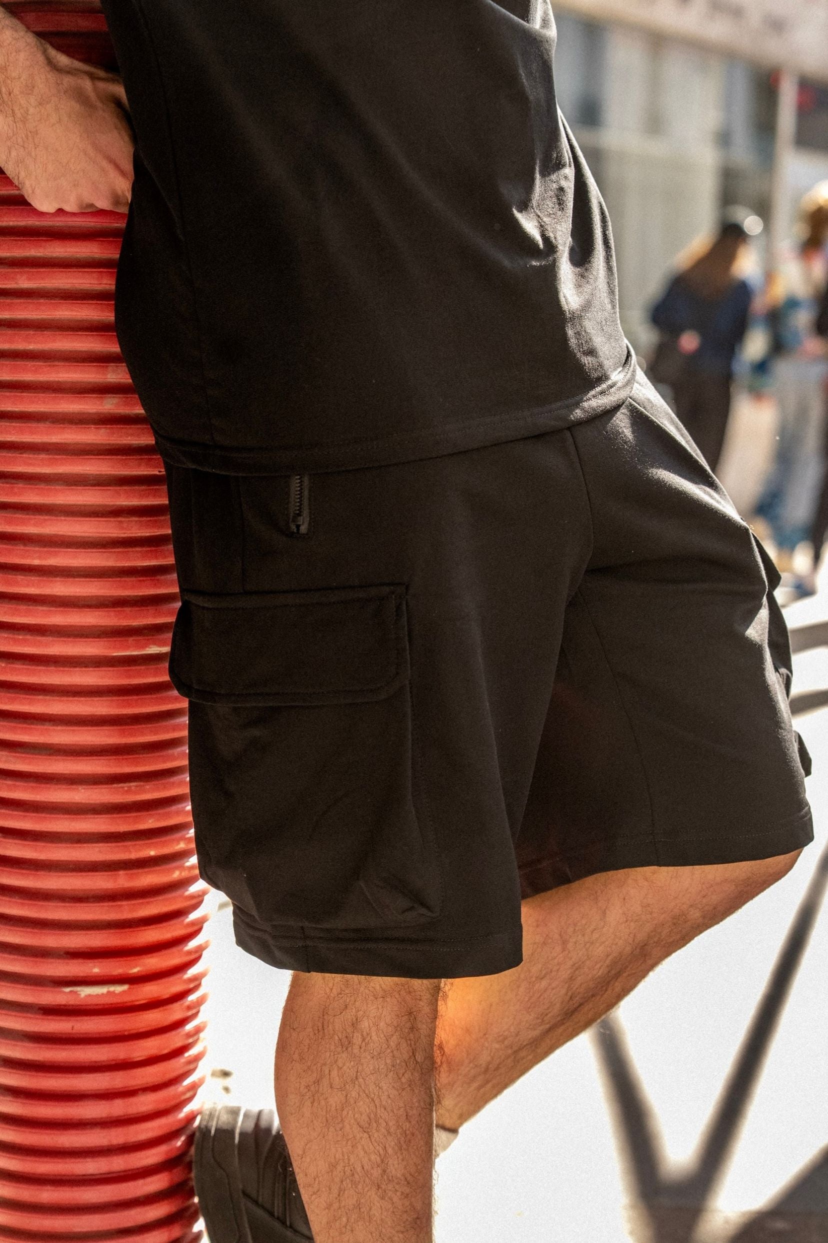 Taghazout T-shirt/shorts set - black-thumbmail-3