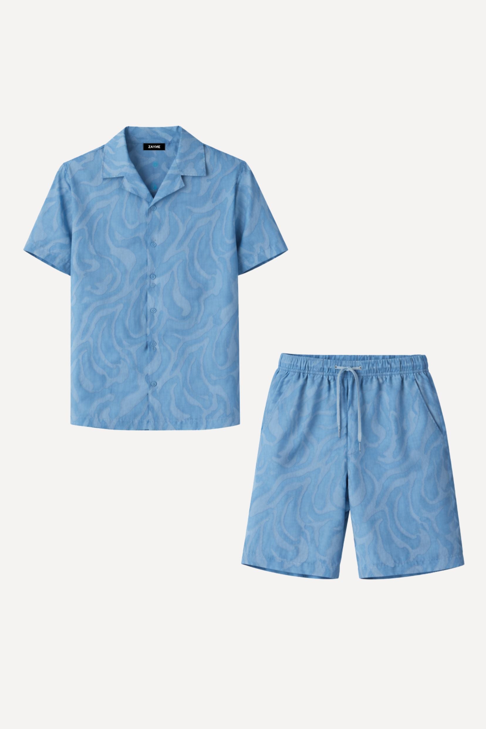 Ensemble chemise/short Flores - bleu-thumbmail-7