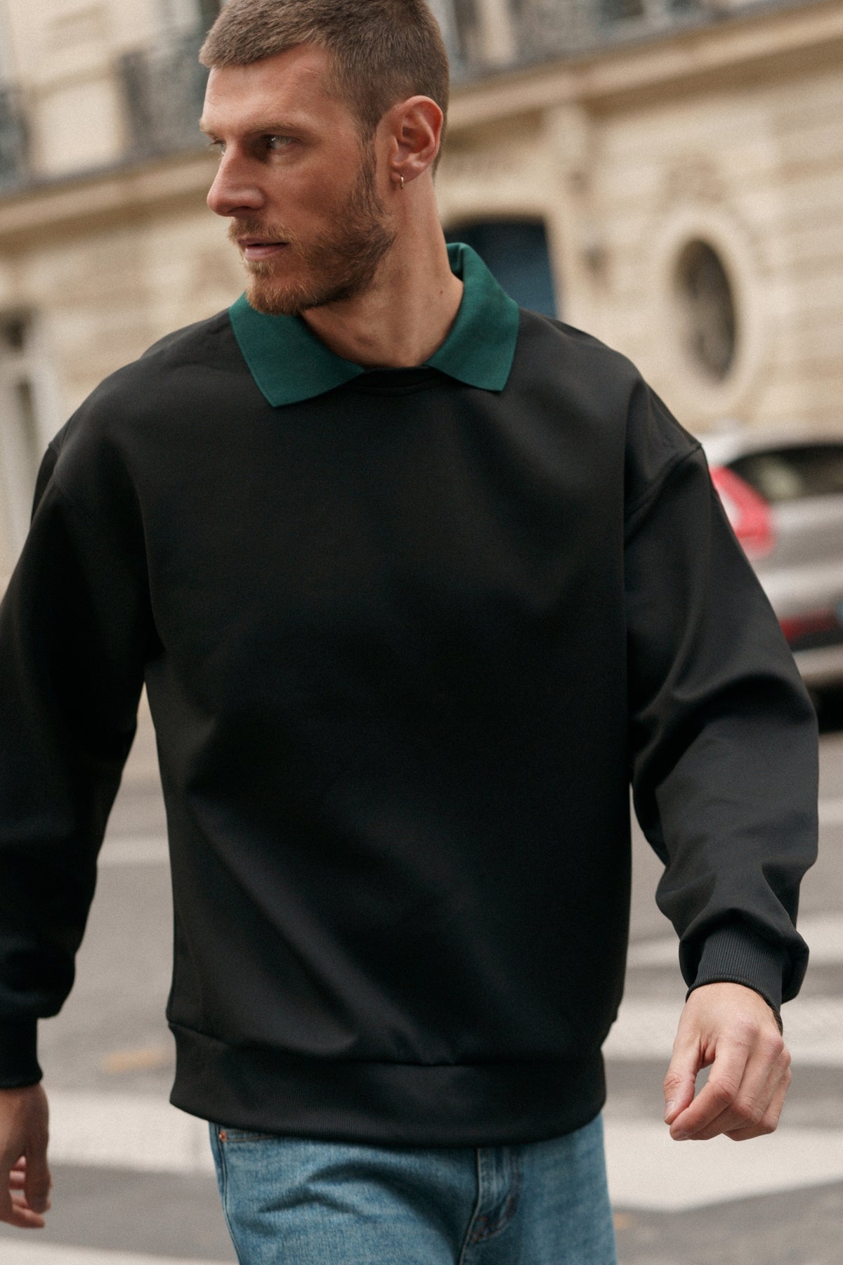 Sweat Côme - anthracite / vert