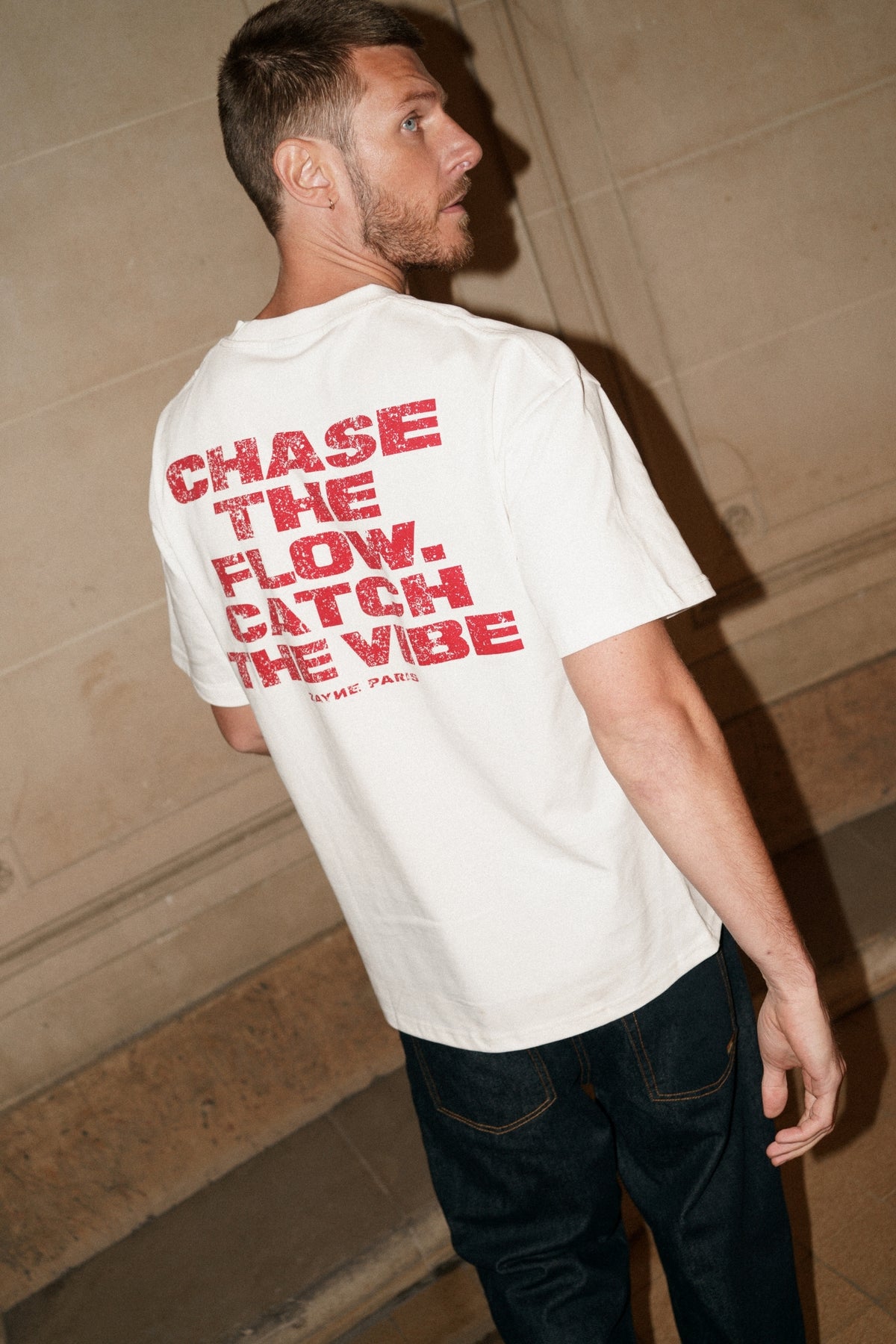 T-shirt Adrien « Chase the Flow » - blanc-thumbmail-1