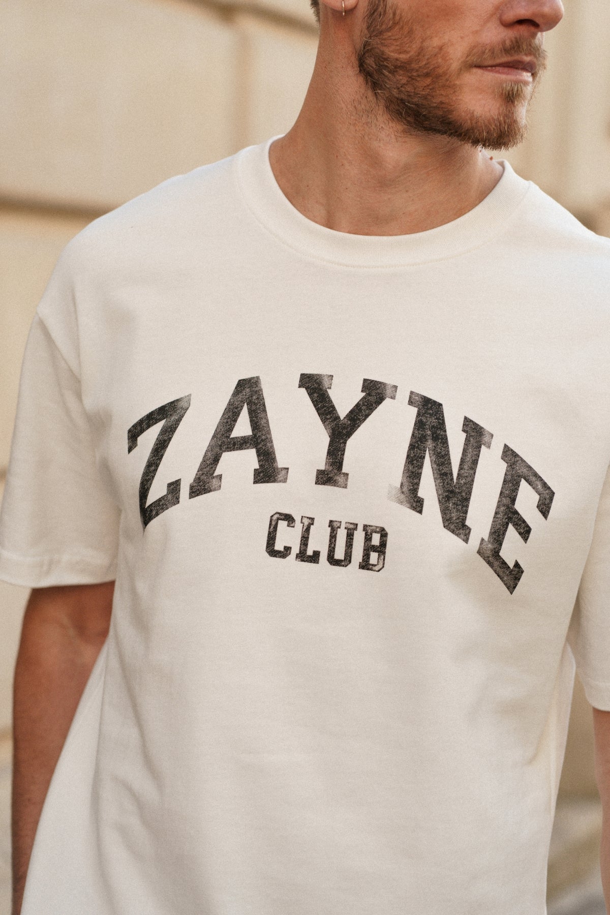 T-shirt Alban « Zayne Club » - écru