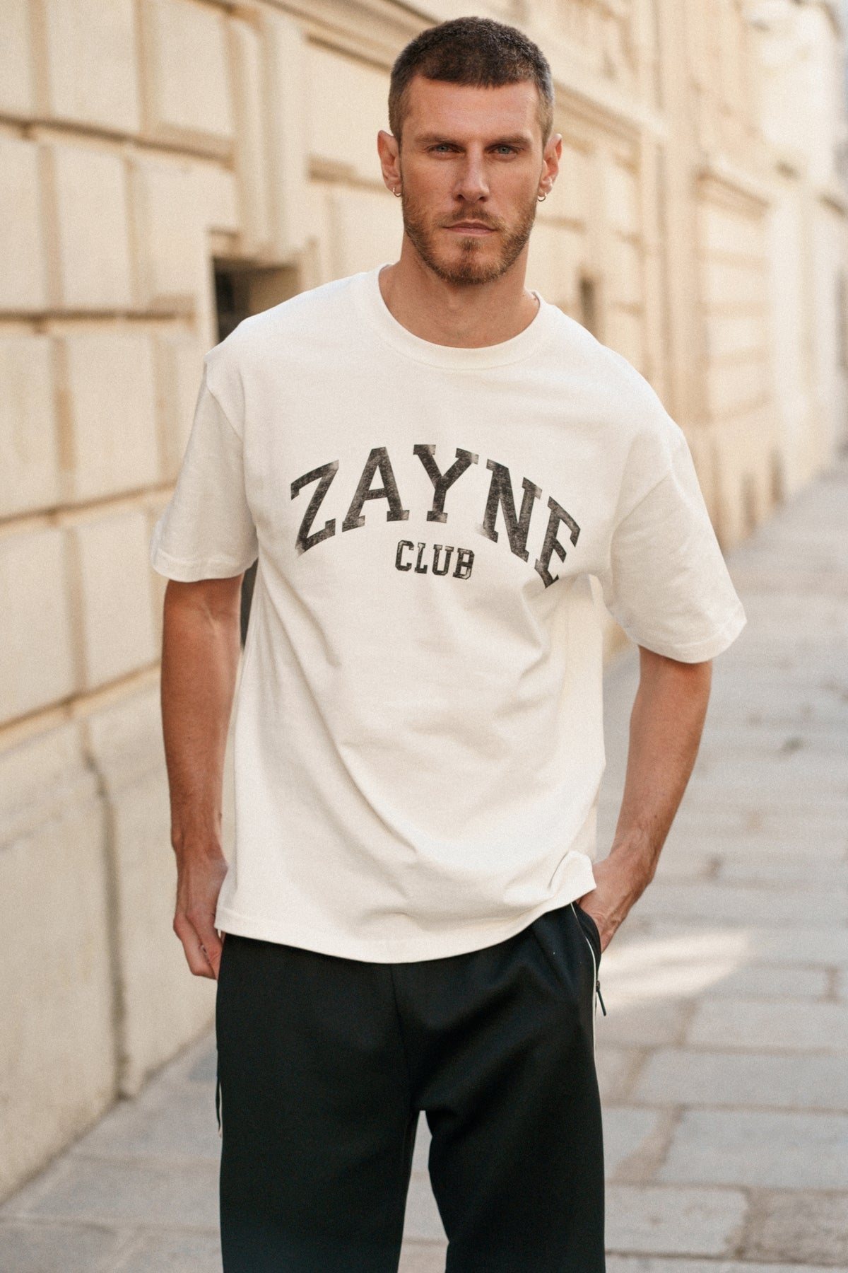 T-shirt Alban « Zayne Club » - écru