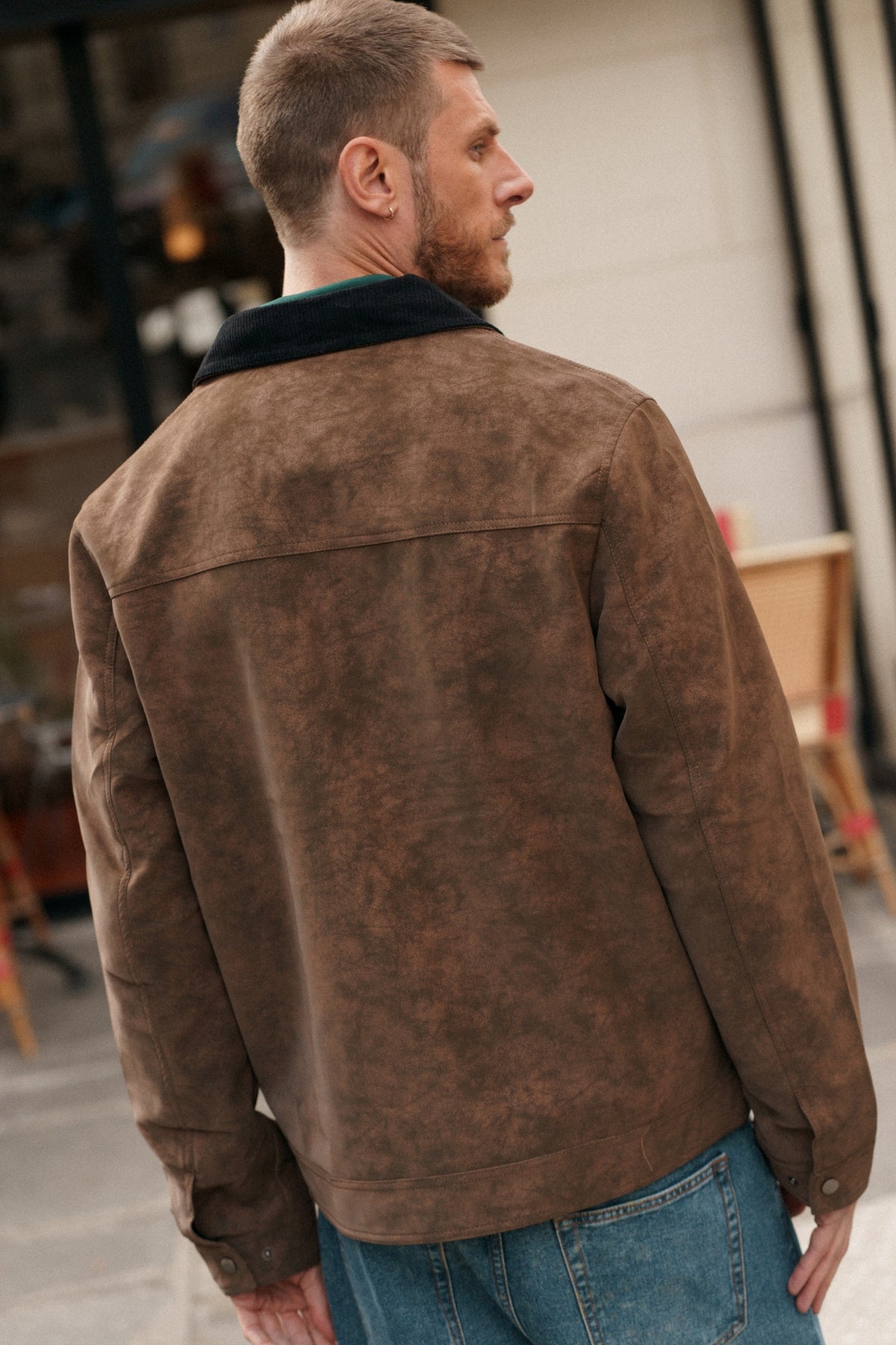 Veste Naël - marron / col noir-thumbmail-6