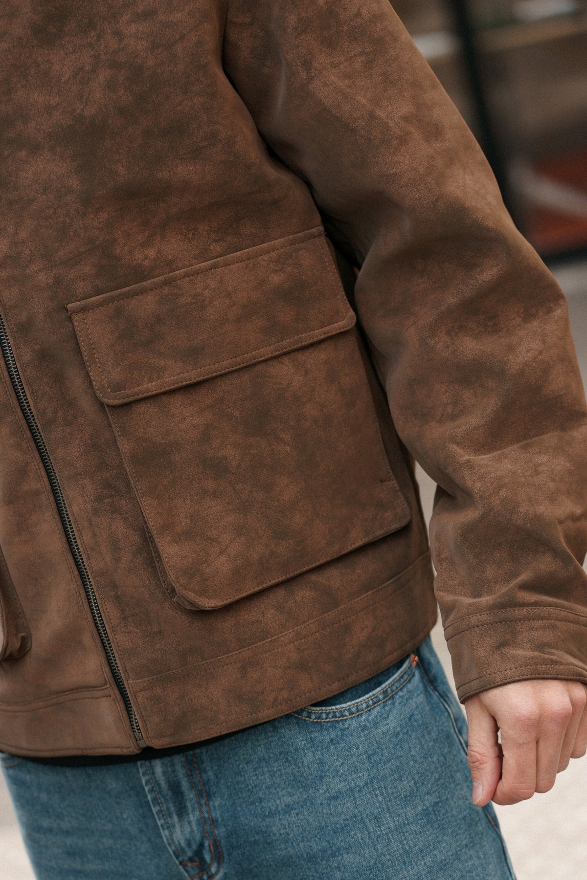 Veste Naël - marron / col noir-thumbmail-8