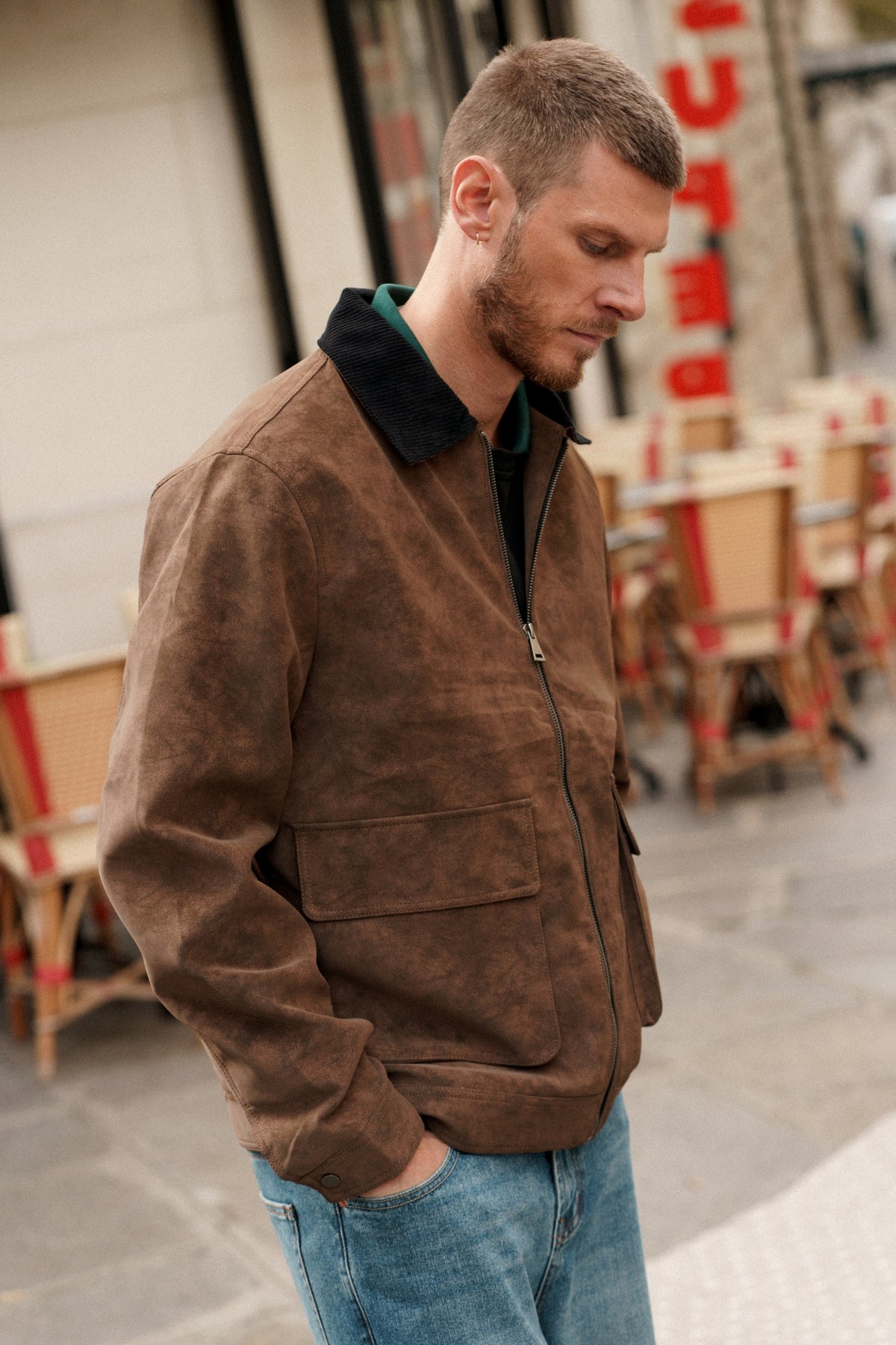 Veste Naël - marron / col noir-thumbmail-9