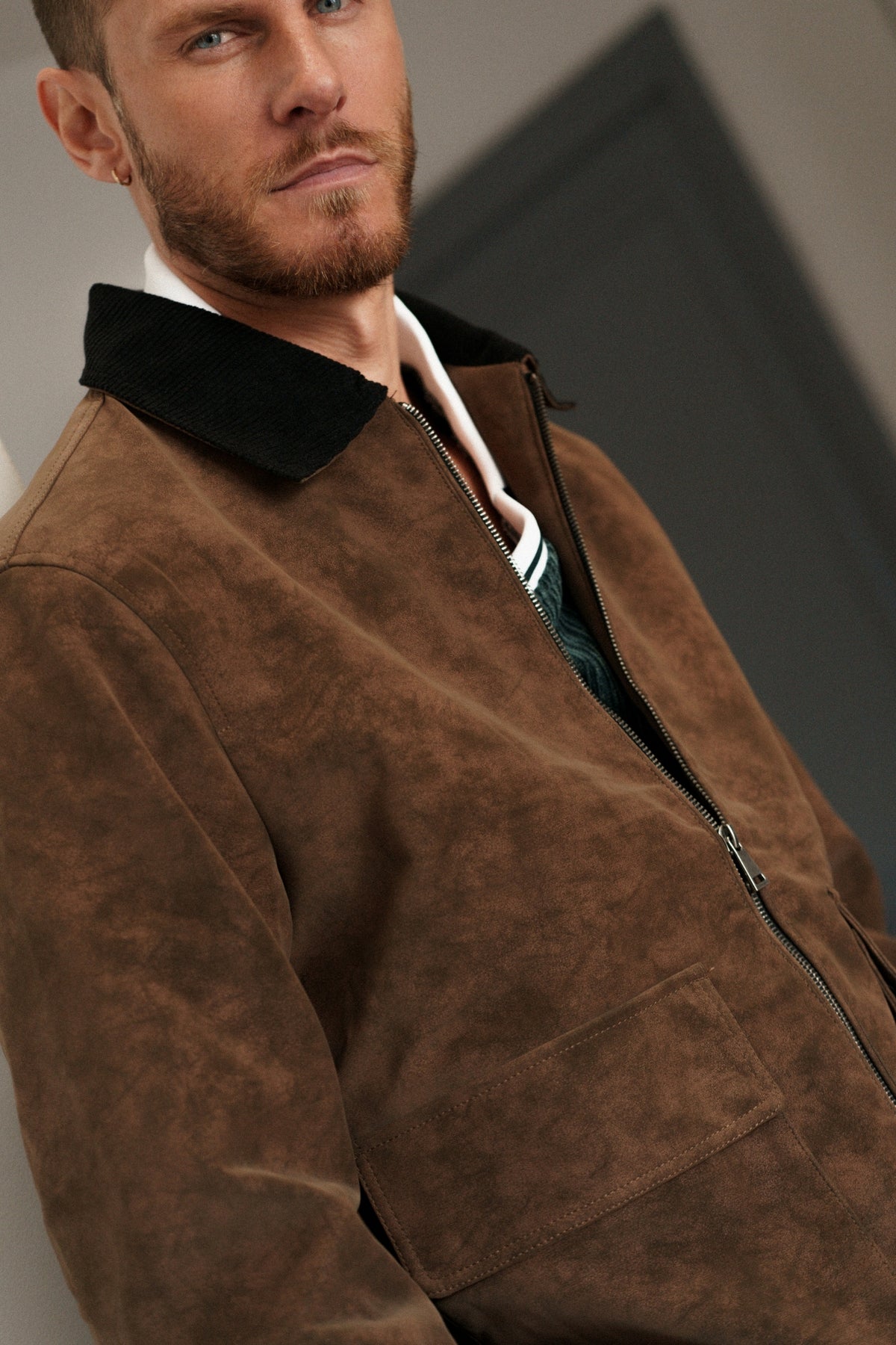 Veste Naël - marron / col noir-thumbmail-3