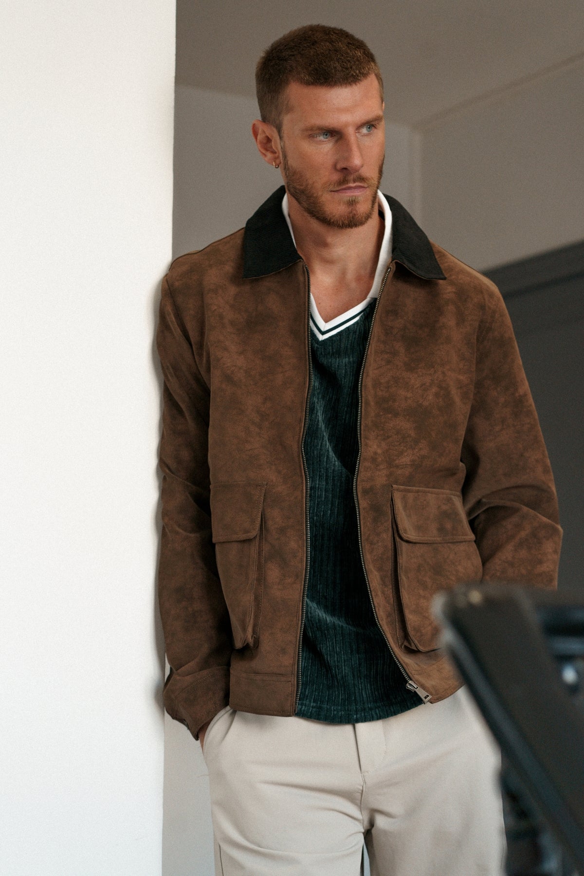 Veste Naël - marron / col noir-thumbmail-4