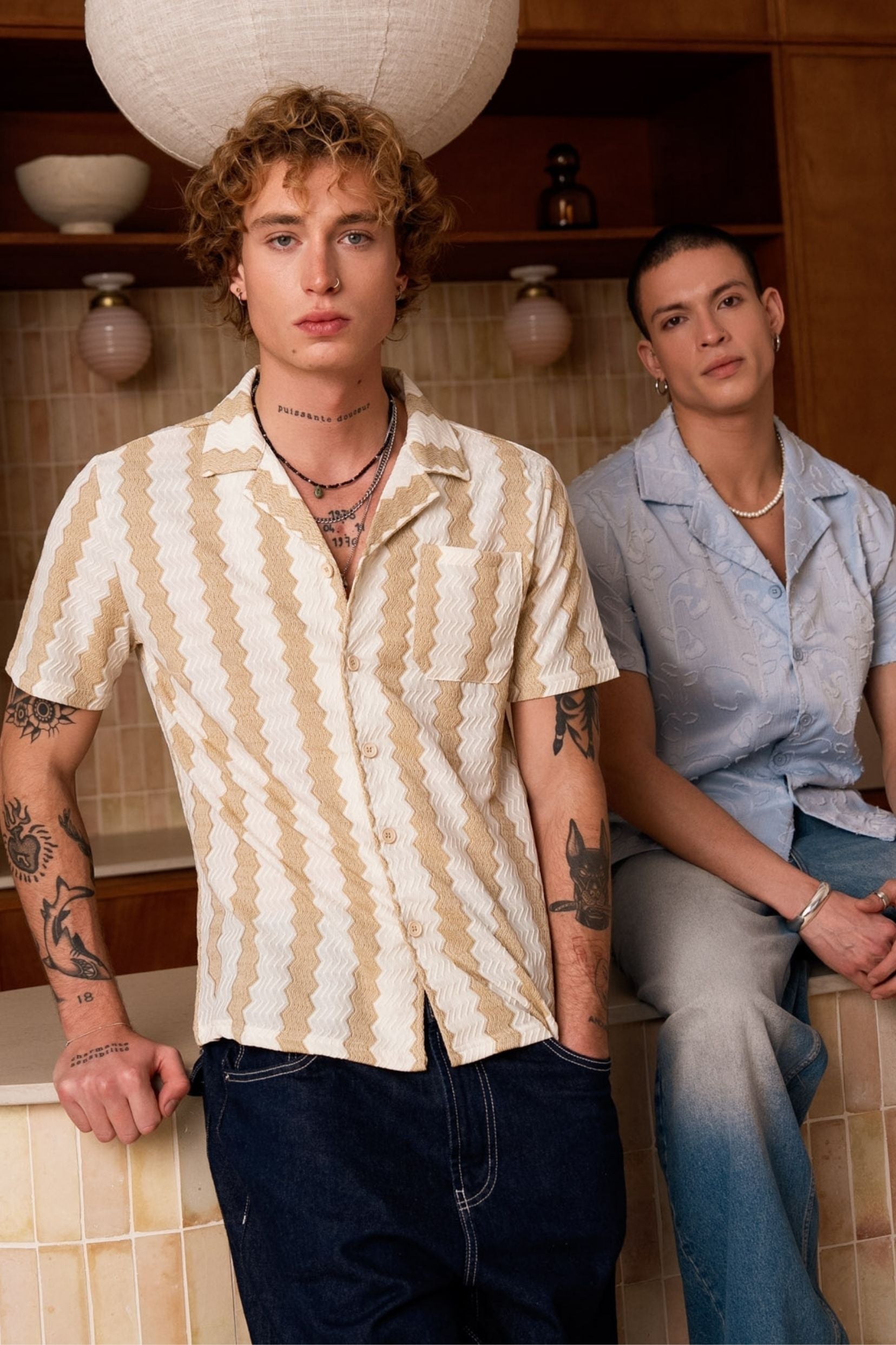 Chemise Bornéo - blanc jaune