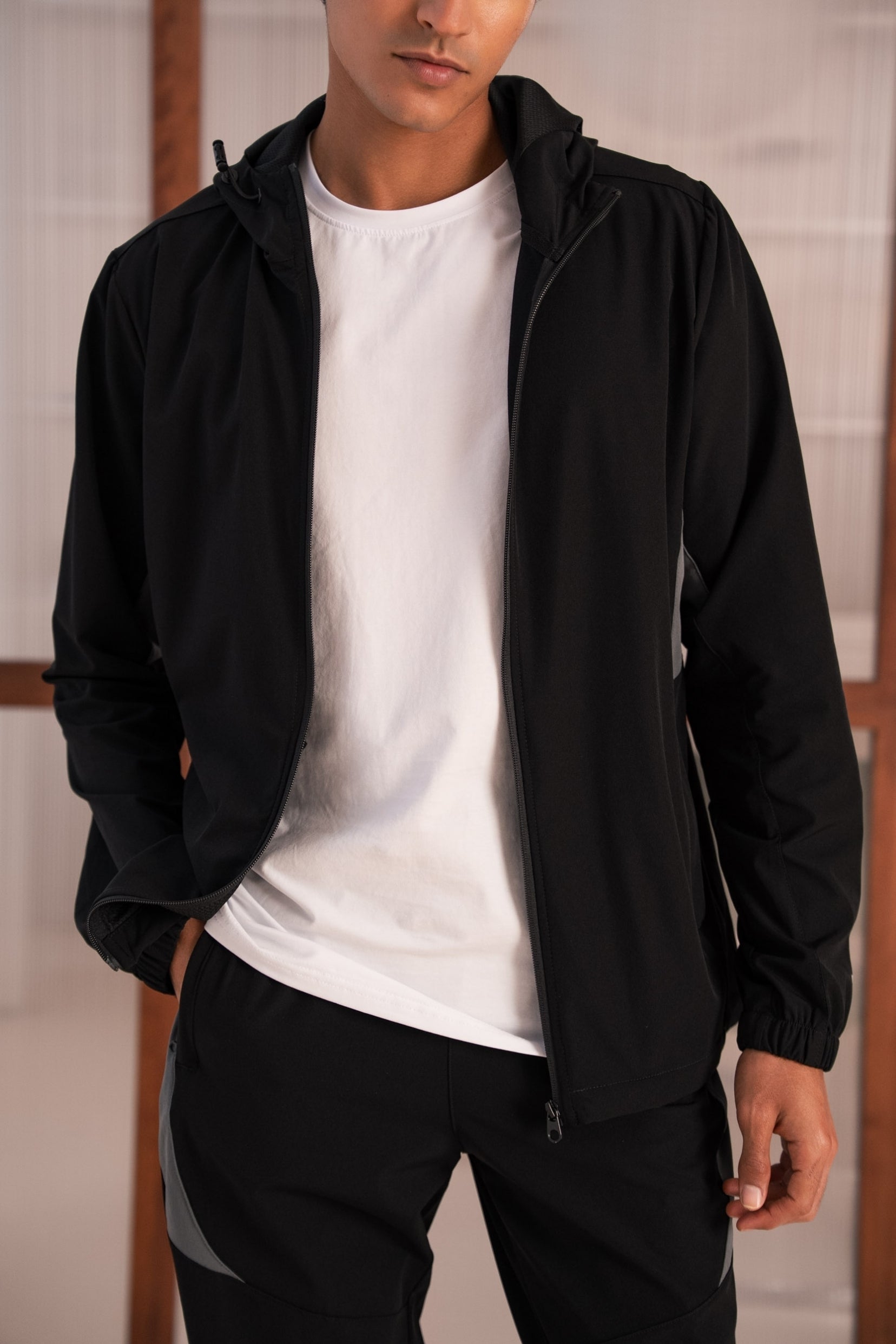 Active tracksuit set - Black-thumbmail-4