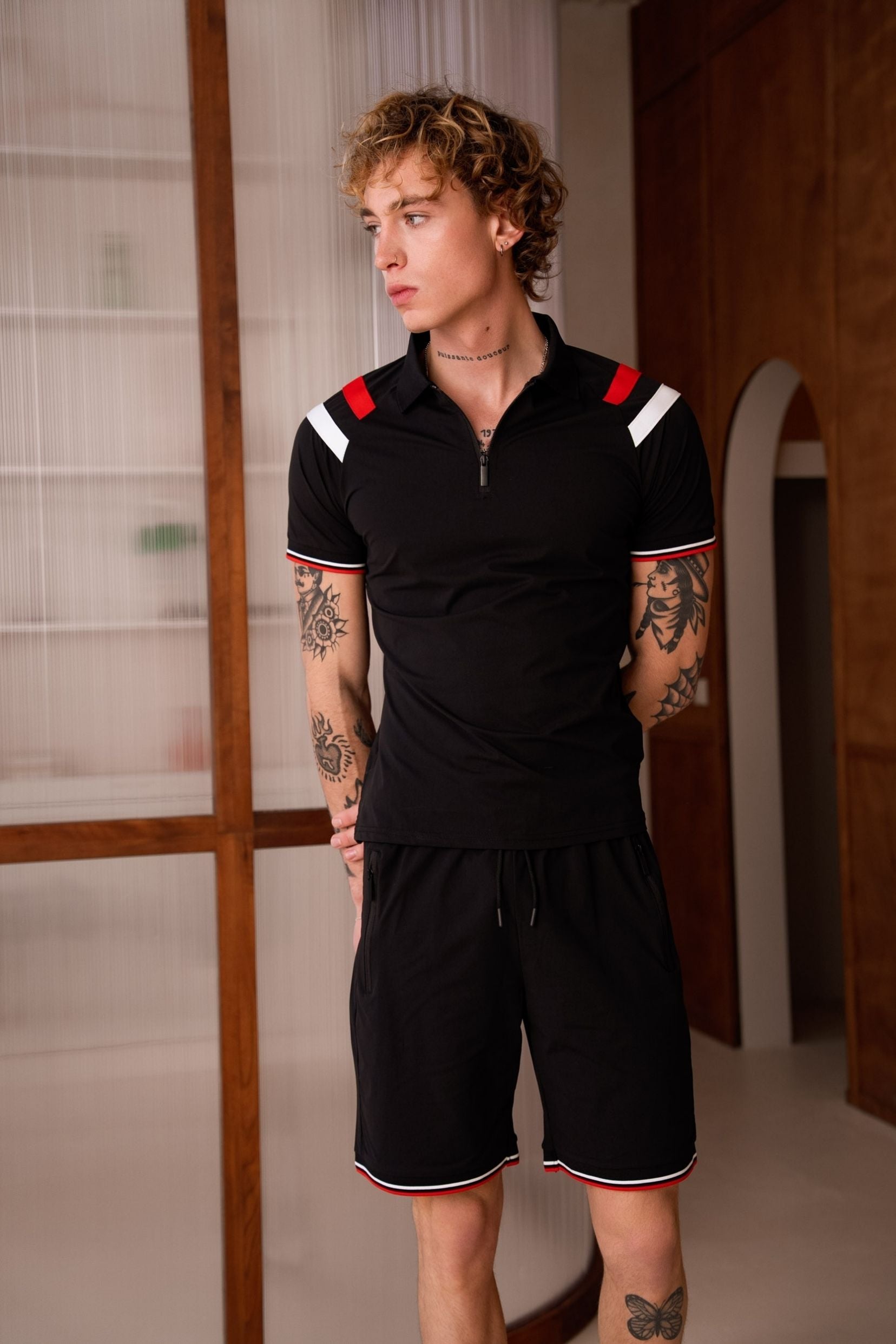 Ensemble tshirt / short Line - noir