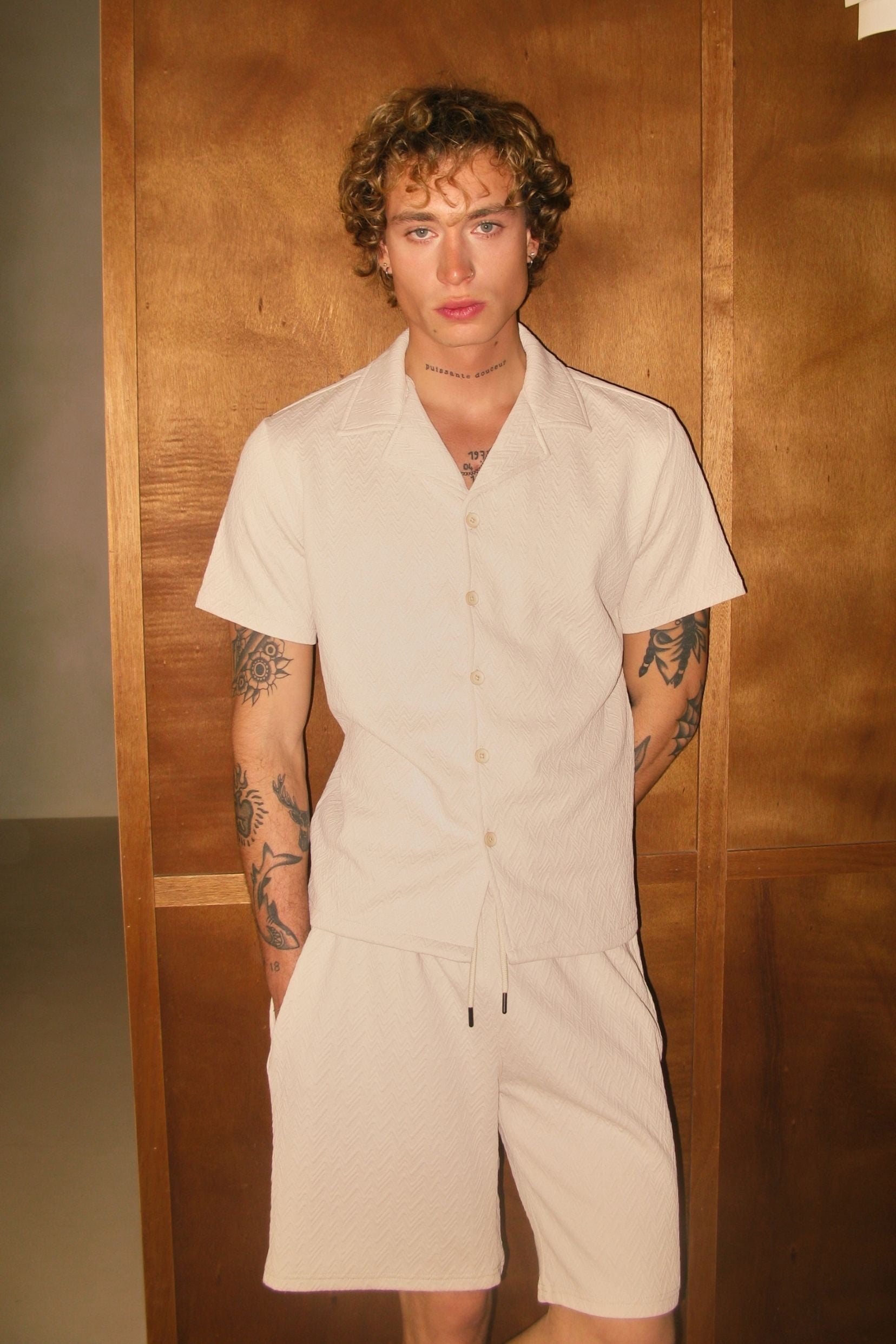 Ensemble chemise / short Lounge - Beige