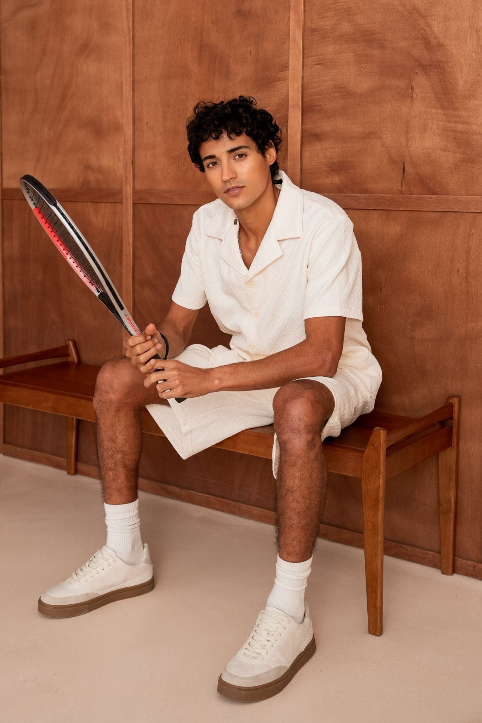 Ensemble chemise / short Lounge - Blanc cassé