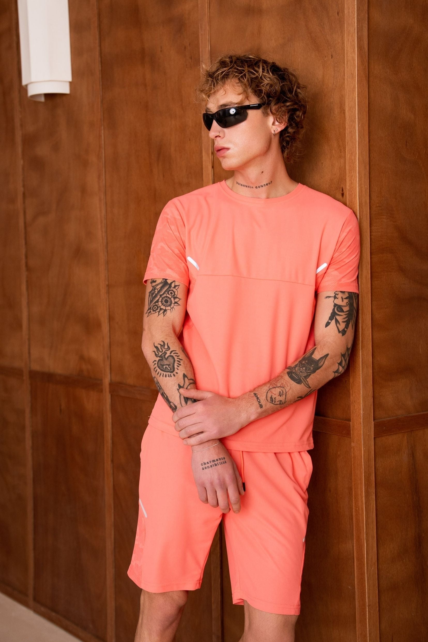 Ensemble tshirt / short Start - Rose Saumon