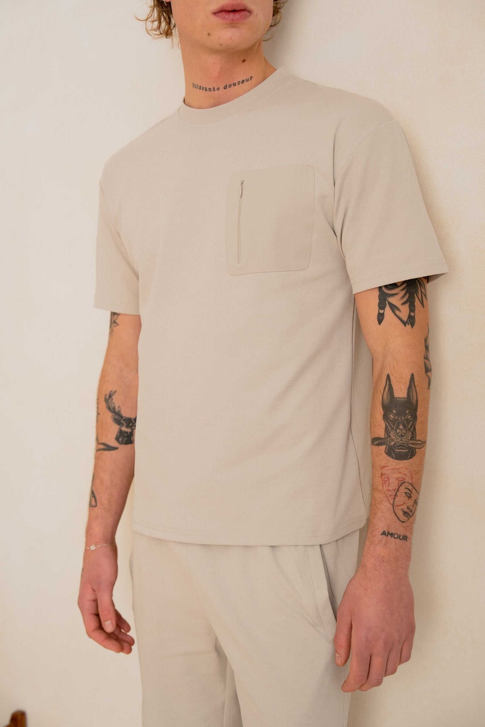 T-shirt and Shorts Set Form - Grey-thumbmail-3