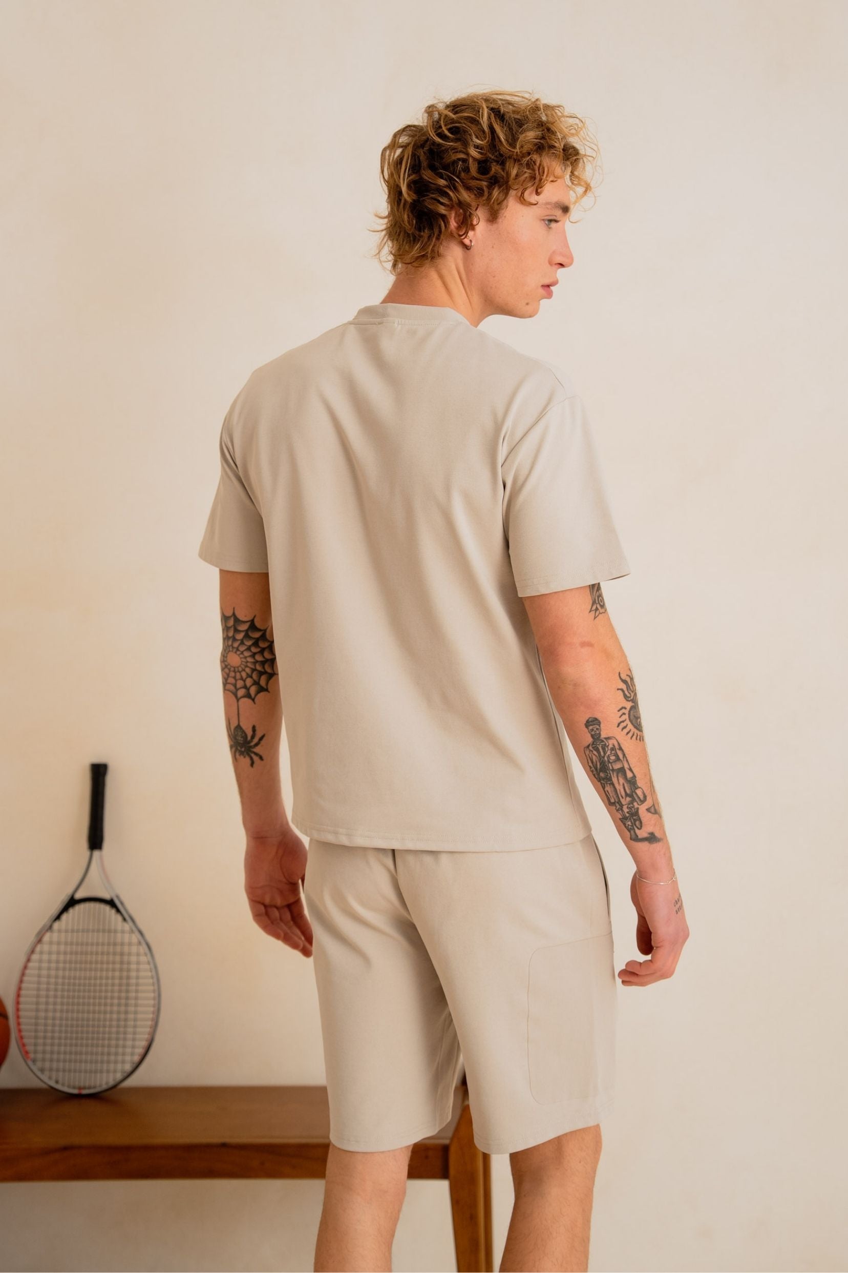T-shirt and Shorts Set Form - Grey-thumbmail-6