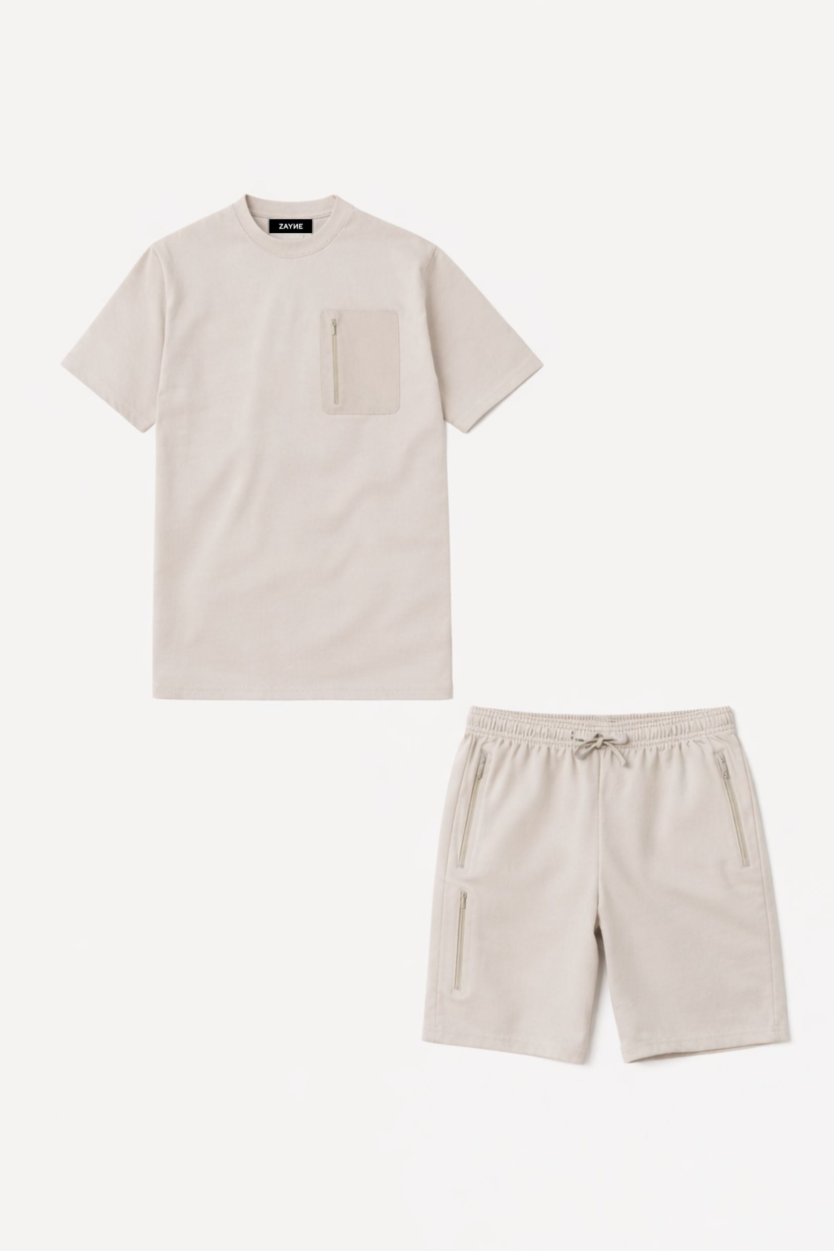 T-shirt and Shorts Set Form - Grey-thumbmail-7