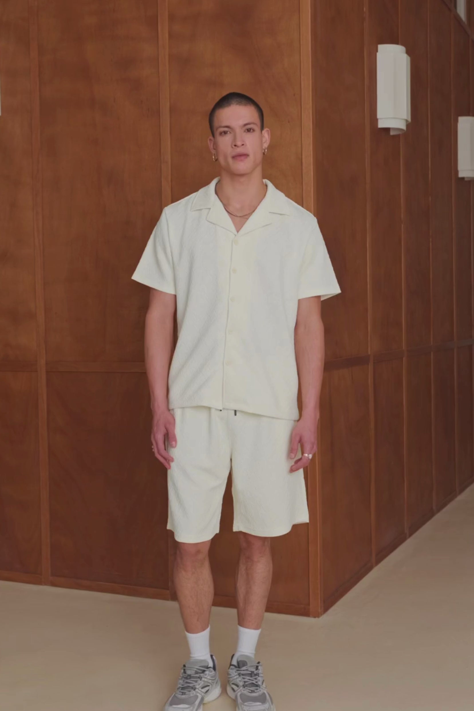 Ensemble chemise / short Lounge - Blanc cassé-thumbmail-6